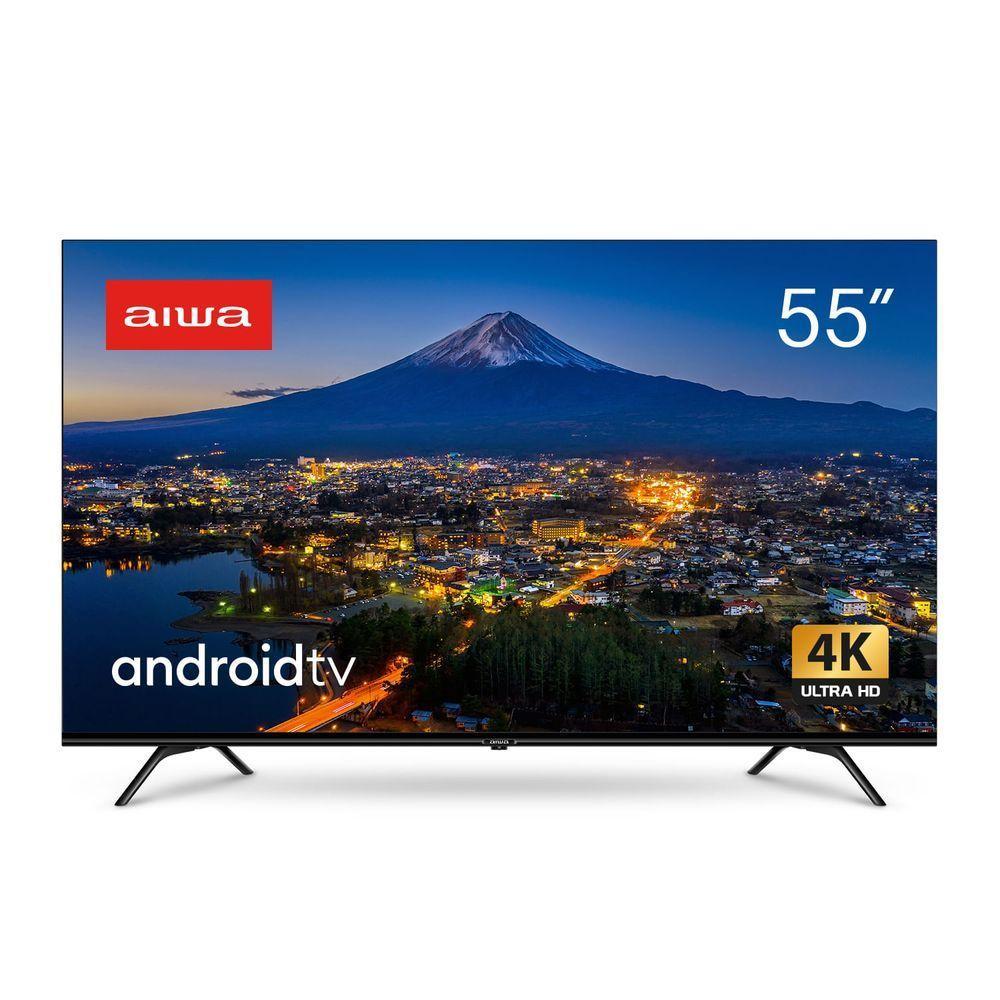 Smart TV AIWA 55” Android 4K Borda Ultrafina Dolby Vision&Atmos AWS-TV-55-BL-01-A - 1