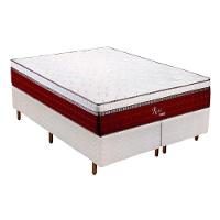 Cama Box Queen: Colchão Molas Ensacadas Polar Masterpocket Rubi + Base Crc Rústico White(158X198) - 1