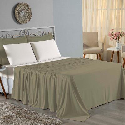 Jogo De Cama King Nobre 4 Peças Lençol Com Elástico De 30cm De Altura Malha 100% Algodão - Avelã / Palha