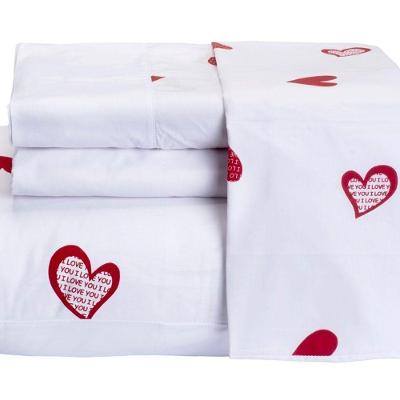 Jogo De Cama Desire Casal King Size 4 Peças Percal 200 Fios 100% Algodão - Estampa Love