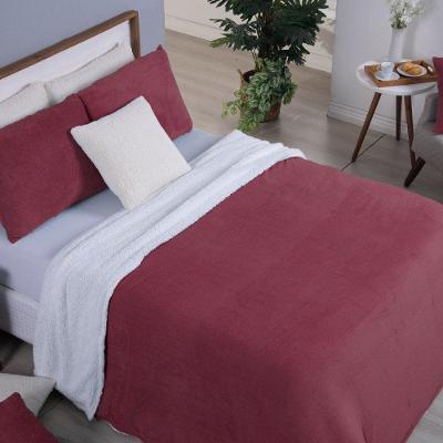 Cobertor Canada King Size 1 Peça Dupla Face Fleece E Sherpa 100% Poliéster - Malbec