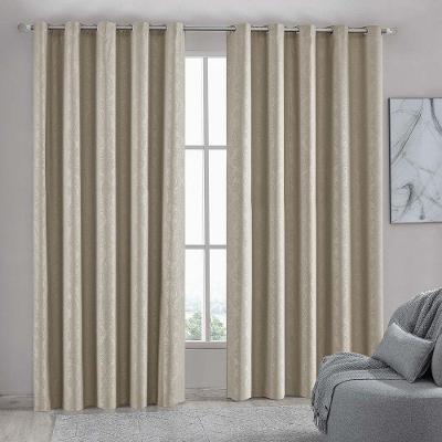 Cortina Imperial Em Jacquard Para Varão Simples 2,00m X 1,60m 100% Poliéster - Bege