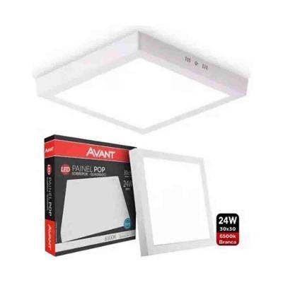 Kit 2 Painel Led Luminaria 18w 6500k Avant 22x22 Sobrepor