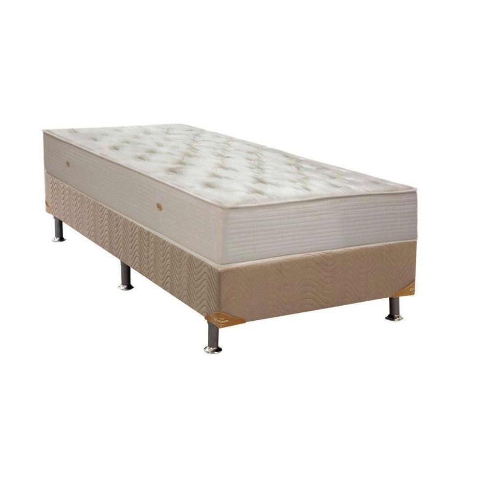 Cama Box Solteiro: Colchão Molas Ortobom Hotelaria Multilastic Orthotel Superluxo + Base CRC Suede Clean(88x188) - 1