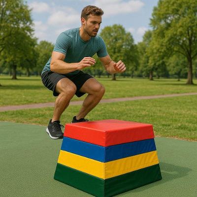 Plinto Piramidal Modular Para Treino Funcional, Pliometria E Coordenação Motora – Ajustável E Revestido Em Lona Vinílica