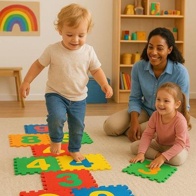 Eva Tapetes Amarelinha 32 X 32 X 1cm (10 Peças) – Piso Educativo E Antiderrapante Para Crianças