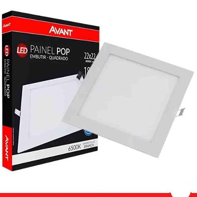 Plafon Led Luminaria Painel Teto 18w Avant Bivolt 22x22 Embutir
