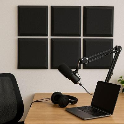 Placa Acústica Lisa Antichamas – 3cm Espessura - Espuma Perfilada Isolamento E Tratamento Acústico 100x100cm