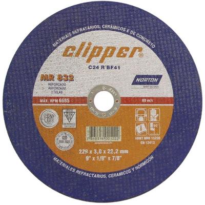 Disco de Corte Clipper Mr832 9x1-8x7-8 0294321 Norton Disco de Corte Clipper 2 Telas Para Esmerilh