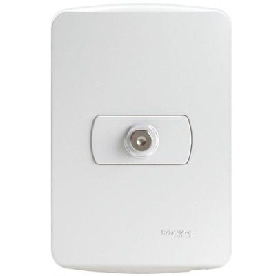 Conjunto Tomada Para Antena de Tv Para Cabo Coaxial 9mm Branco Miluz S3b64680 Schneider Conj.tom