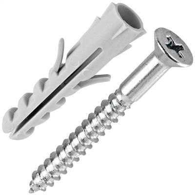 Bucha Nylon 6mm com Parafuso Chato Para Madeira 4,2x40 com 6 Peças Pmb598 Fox Mix Bucha Nylon 6m