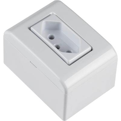 Caixa de Sobrepor com 1 Tomada 2p+t 10 Ampères 250 Volts Lixflex Branca 57304002 Tramontina Caix