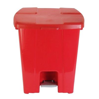 Lixeira Plástico Quadrado com Pedal de 30 Litros Vermelho P30v Jsn Cesto Plástico Quadrado com P