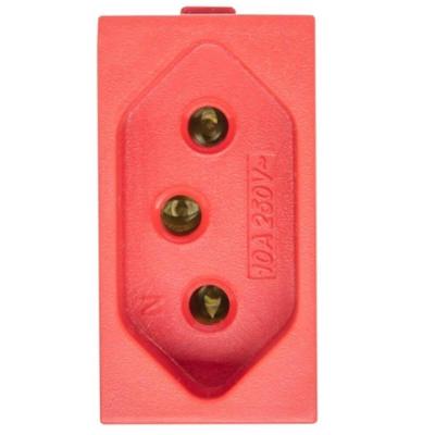 Módulo Para Tomada Universal 2p+t 10a Vermelho Ek31000-27 Ekron Módulo Para Tomada Universal 2p+