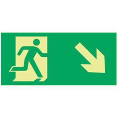 Placa de Pvc Fotoluminescente Autoadesiva 15x30 Desca A Direita 315 Af Sinalize Placa Pvc Fotol