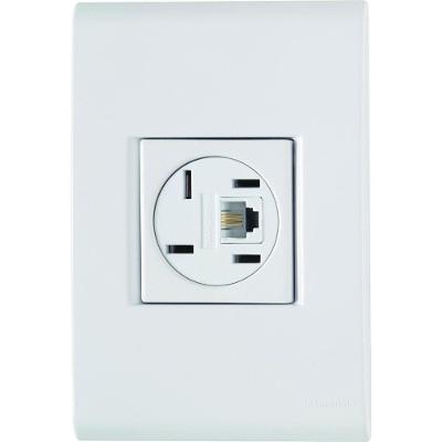 Conjunto Liz Branco 4x2 com 1 Tomada Para Telefone 4p+rj11 57170018 Tramontina Cj.tomada P-telef
