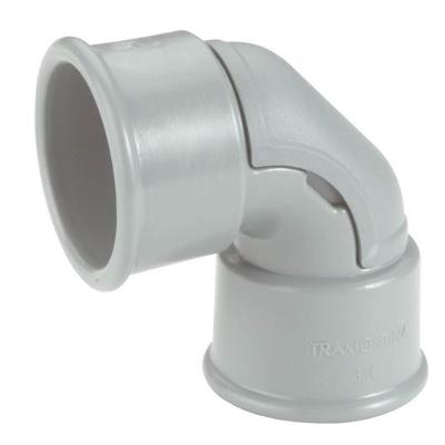Cotovelo Curvo Cinza de 90° E Janela Para Inspeção de 3-4 Polegada 57256002 Tramontina Conector