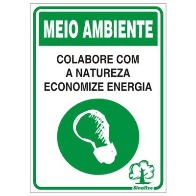 Placa de Poliestireno Autoadesiva 20x30cm Economize Energia 250 Cb Sinalize Placa Em Poliest.20