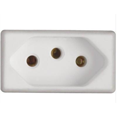 Tomada 2p+t 20 Ampères 250 Volts Baixa Branco 57115038 Tramontina Tomada 2p+t 20a-250 Volts Baix