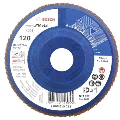 Disco Flap Blue Metal com Base Plástica Grão 120 2608619023000 Bosch Disco Flap Blue Metal Base