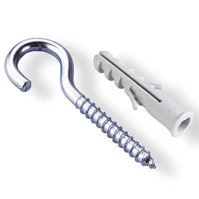 Bucha Nylon 10mm com Gancho Zincada 4,9x75 com 10 Peças Gan385 Fox Mix Bucha Nylon 10mm C-gan Zi