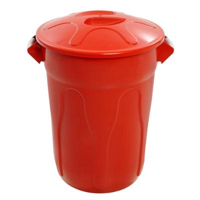 Lixeira Plástico Vermelha com Tampa Sobreposta de 100 Litros Cr100v Jsn Cesto Plástico Vermelho