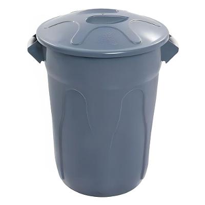Lixeira de Plástico Cinza 66cm com Tampa Sobreposta 100 Litros Cr100c Jsn Cesto Plastico com Tam