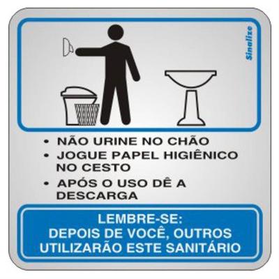 Placa de Alumínio Autoadesiva 15x15cm Educativa Masculina 120 Aj Sinalize Placa Autoades.15x15