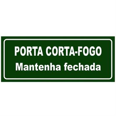 Placa de Pvc Fotoluminescente Autoadesiva 20x40cm Porta Cortafogo Mantenha Fechada 360 An Sina