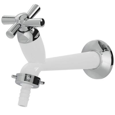 Torneira 15 Cm Para Tanque Bico Mangueira Cross Branco Cromado 1-2 300000458 Tigre Torneira Para