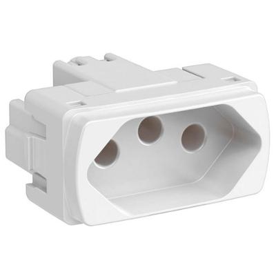 Módulo Tomada 2 Pinos + Terra 20 Amperes 250 Volts Branco Miluz S3b70350 Schneider Modulo Tomada