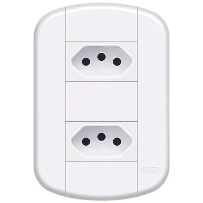 Conjunto de 2 Tomadas 2p+t 10a-250 Volts Distanciadas Blanc Mais 11239194 Fame Conjunto 2 Tomada