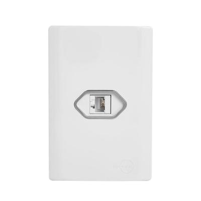 Tomada Rj45 com Placa 4x2 Branca Da Linha Novara 1100-41 Dicompel Tomada Rj45 com Placa 4x2 Da L