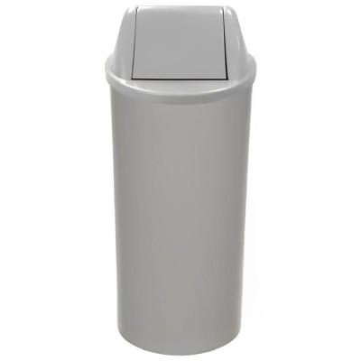 Lixeira de Plástico Cinza 70x30cm com Tampa Vai Vem 50 Litros Eb27ic Jsn Cesto Plastico 70x30 Va