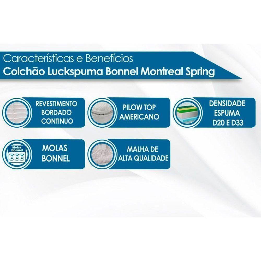 Cama Box Solteiro: Colchão Molas Bonnel Luckspuma Montreal Spring + Base CRC Suede Gray(88x188) - 5