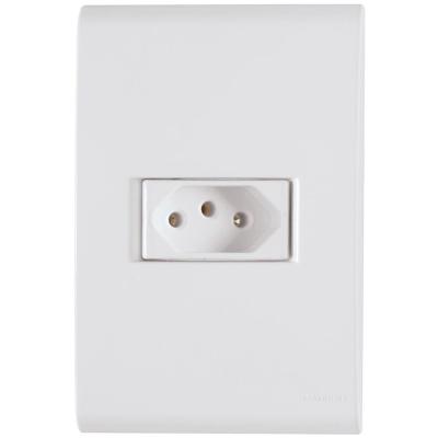 Conjunto Liz Branco 4x2 com 1 Tomada 2p+t de 20 Ampères E 250 Volts 57170013 Tramontina Cj.tomad