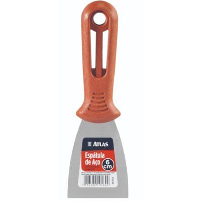 Espátula de Aço 6cm Carbono com Cabo de Plástico 175-6 Pincéis Atlas Espátula de Aço Carbono Com