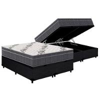 Cama Box Baú Queen: Colchão Anatômico Ortobom D33 / EP Airtech 100 + Base CRC Courano Black(158x198) - 1