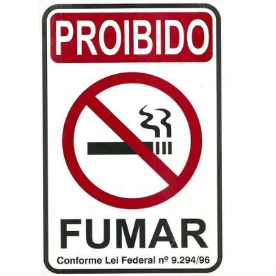 Placa de Poliestireno Autoadesiva 15x20cm Proibido Fumar 220 Ab Sinalize Placa Ps.15x20 Nao Fum