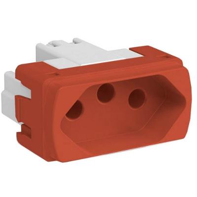 Módulo Tomada 2 Pinos + Terra 20 Amperes Vermelho Miluz S3b70359 Schneider Modulo Tomada 2p+t 20