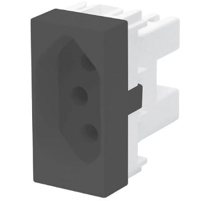 Módulo Tomada 2p+t Habitat Black 20 Amperes 250 Volts 4036 Fame Módulo Tomada 2 Pinos + Terra Ha