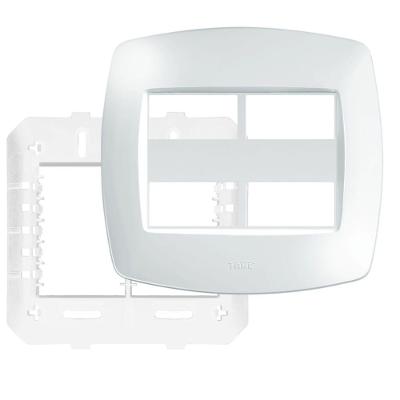 Placa 4 X 4 com Suporte 4 Módulos Horizontais Distanciados Elegance 2514 Fame Placa C-suporte 4x