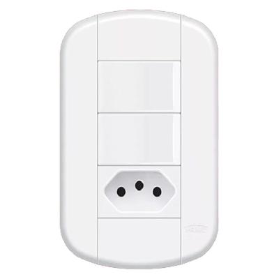 Conjunto de 2 Interruptor Simples 16a-250 Volts E 1 Tomada 2p+t 20a-250 Volts Blanc Mais 11339304