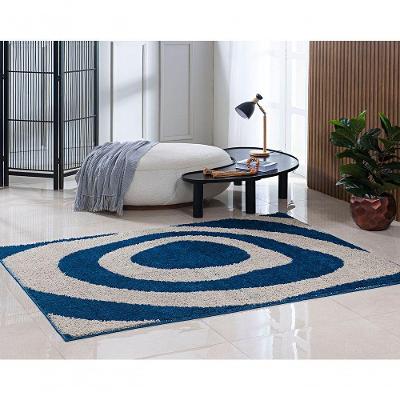 Tapete Sala Toque Macio 2,00x2,50 Linha Design Antid. Azul Organic Des 10