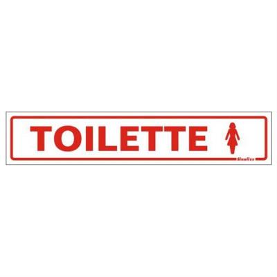 Placa de Poliestireno Autoadesiva 5x25cm Toilette Feminino 200 Ah Sinalize Placa 5x25 Toilette