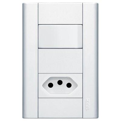 Interruptor Simples + Tomada 2p+t 10a 250 Volts Distanciados Modulare 1435 Fame Inter.1s+tom.2p+