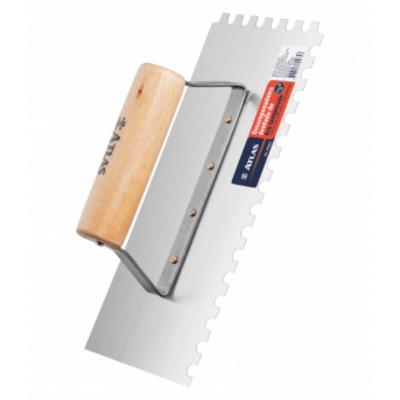 Desempenadeira de Aço Dentada com Cabo de Madeira 8mm 12x25cm At149-1 Pincéis Atlas Desempenadei