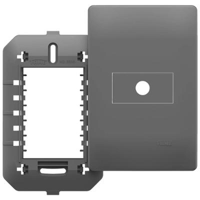 Placa 4x2 com Suporte Saida de Fio 10mm Habitat Onix 06445690 Fame Placa 4x2 Saida Fio Suporte C