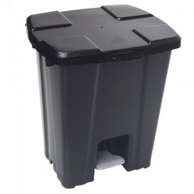 Lixeira Plástica Preta Quadrada com Pedal 30 Litros P30p Jsn Lixeiro de Plástico Preto Quadrado