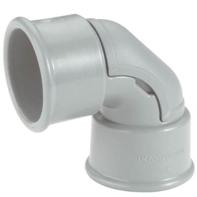 Cotovelo Curvo Cinza de 90° com Janela Para Inspeção com 1-2 Polegada 57256001 Tramontina Conect
